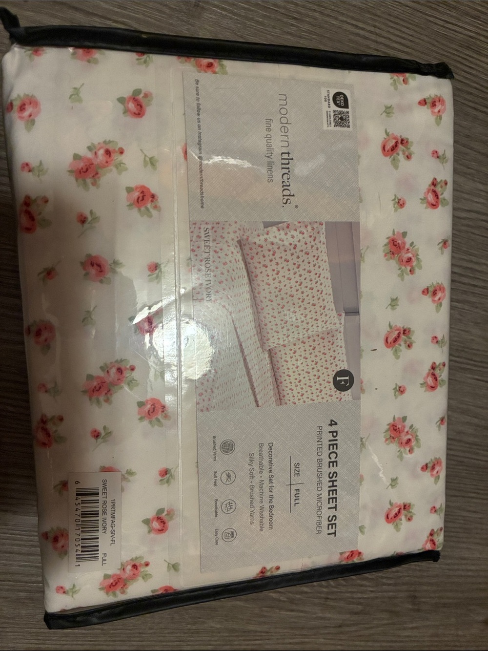 Modern Threads Pink Rose Full Sheet Set - Floral Bedding - Picture 3 of 6